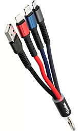 Кабель USB Gelius Pro Splitter 0.2M 3-in-1 USB Type-C/Lightning/micro USB Cable Black (GP-UC130) - миниатюра 2