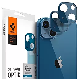 Защитное стекло Spigen Optik на камеру для Apple iPhone 13 mini (2шт) Blue (AGL04037)