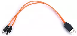 USB Кабель ColorWay 0.26M USB 2xmicro USB cable orange (CW-CMU2-OR)