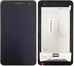 Дисплей для планшета Huawei MediaPad T1 7 T1-701U (зелёный шлейф) с тачскрином и рамкой, оригинал, Black