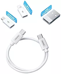 Кабель USB PD Remax Wanbo Series 60W 6-in-1 USB-C+A to Type-C/Lightning/micro USB Adapter White (RC-190) - миниатюра 4