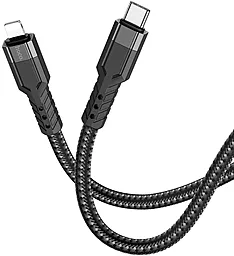 Кабель Hoco U110 USB Type-C - Lightning 20w 3a 1.2м PD сable Black - миниатюра 2 Кабель Hoco U110 USB Type-C - Lightning 20w 3a 1.2м PD сable Black - миниатюра 2