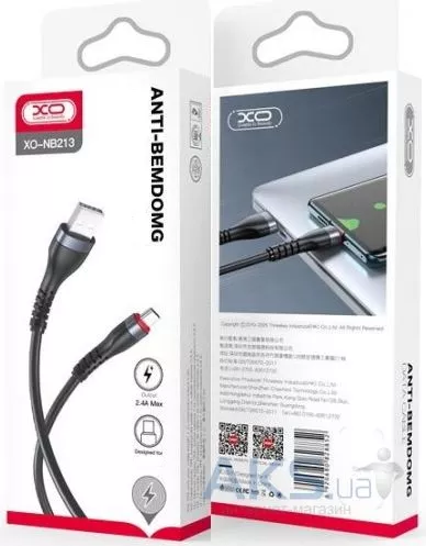 Кабель XO NB213 USB-A - micro USB 12w 2.4a 1м cable Black - фото 4