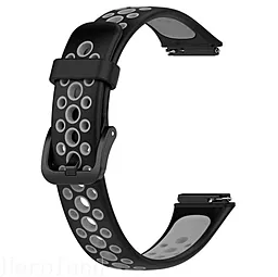 Сменный ремешок для умных часов BeCover Vents Style Huawei Band 7/Honor Band 7 Black-Gray (709438)