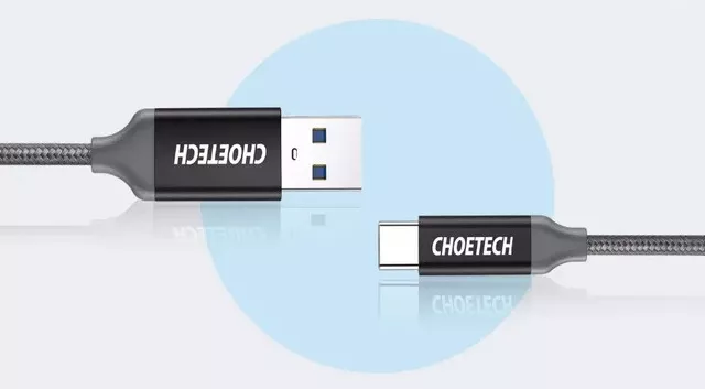 Кабель Choetech USB3.0  - Type-C 12w 2.4a 1м 5gbps cable Black (AC0007) - фото 4