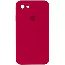 Чехол Silicone Case Full Camera Square для Apple iPhone 7, iPhone 8, iPhone SE 2020 Rose Red