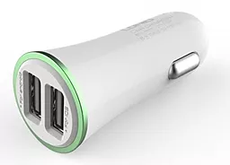 Автомобільний зарядний пристрій LDNio 2USB Car charger + Micro USB 3.4A Green (DL-C28)