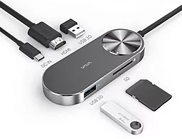 Мультипортовый USB Type-C хаб Vava USB-C -> USB-C/HDMI/Card Reader/USB 3.0 (VA-UC005) - миниатюра 6