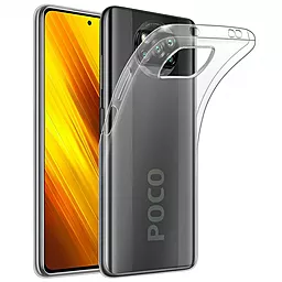 Чехол Silicone Case WS для Xiaomi Poco X3, X3 NFC Прозрачный