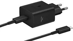 Мережевий зарядний пристрій Samsung 45w PD USB-C fast charger + USB-C to USB-C cable black (EP-T4511XBEGEU) - фото Мережевий зарядний пристрій Samsung 45w PD USB-C fast charger + USB-C to USB-C cable black (EP-T4511XBEGEU)