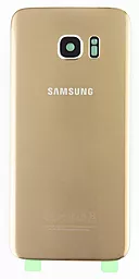 Задняя крышка корпуса Samsung Galaxy S7 Edge G935F со стеклом камеры Original Gold