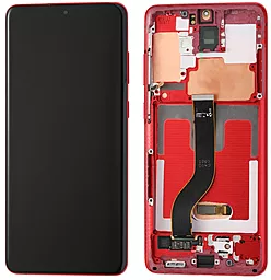 Дисплей Samsung Galaxy S20 Plus G985, S20 Plus 5G G986 з тачскріном і рамкою, original PRC, Aura Red