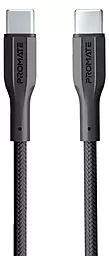 Кабель Promate USB Type-C - Type-C 60w 3a 1м PD cable Black (xcord-cc)