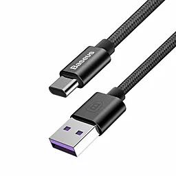 Кабель Baseus Double Fast Charging USB-A - Type-C 25w 5a 1м cable Black (CATKC-01) - мініатюра 2