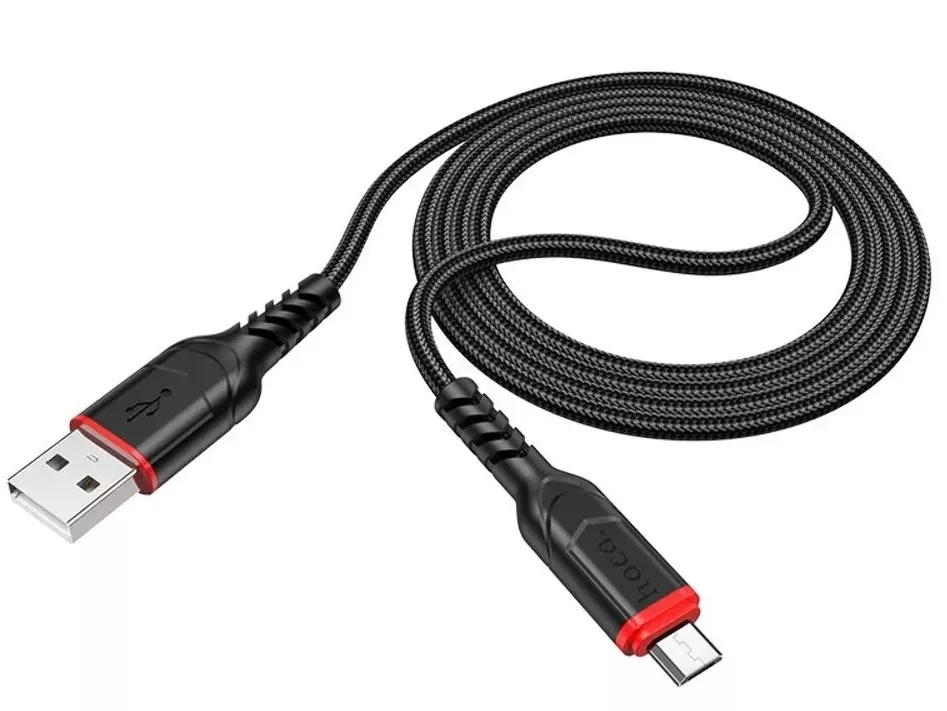 Кабель Hoco X59 USB-A - micro USB 12w 2.4a 2м cable Black - фото 2