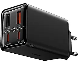 Сетевое зарядное устройство Baseus GaN6 Pro 100w GaN PD/QC 2xUSB-C/2xUSB-A fast charger Cluster Black (P101627) - фото Сетевое зарядное устройство Baseus GaN6 Pro 100w GaN PD/QC 2xUSB-C/2xUSB-A fast charger Cluster Black (P101627)