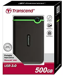 Внешний жесткий диск Transcend StoreJet 2.5 500GB Slim (TS500GSJ25M3S) Iron Gray - миниатюра 4