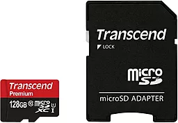 Карта памяти Transcend microSDXC 128GB Premium Class 10 UHS-1 U1 + SD-адаптер (TS128GUSDU1) - фото Карта памяти Transcend microSDXC 128GB Premium Class 10 UHS-1 U1 + SD-адаптер (TS128GUSDU1)