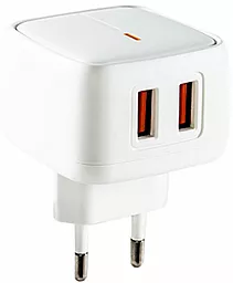 Сетевое зарядное устройство XO L61 2.4a 2xUSB-A ports charger white