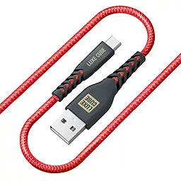 USB Кабель Luxe Cube kevlar 20w 2.4A 1.2m USB - micro USB cable red