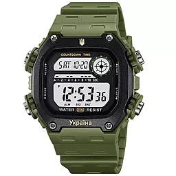 Часы наручные SKMEI 6212/2126AG Ukraine Army Green-White - фото Часы наручные SKMEI 6212/2126AG Ukraine Army Green-White