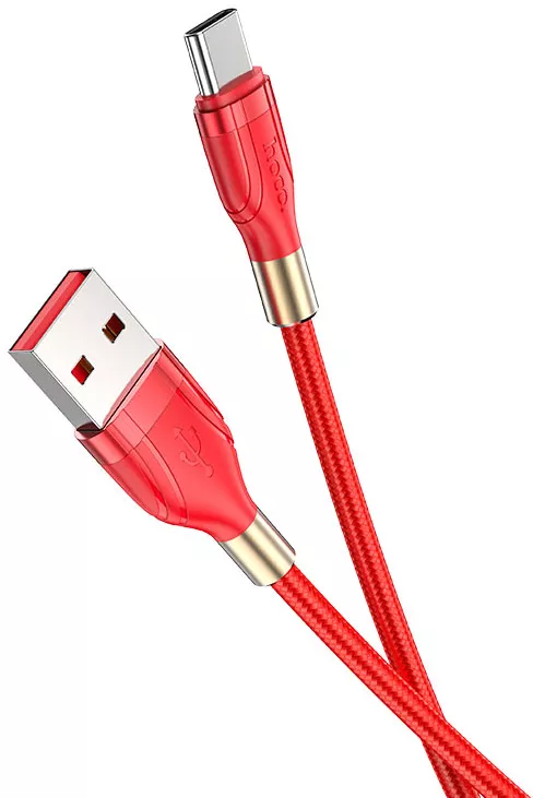 Кабель Hoco U92 Gold Collar USB-A - Type-C 15w 3a 1.2м cable Red - фото 3