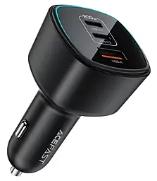 Автомобильное зарядное устройство AceFast B18 200w PD/QC4+ 2xUSB-C/USB-A ports car charger Black - фото Автомобильное зарядное устройство AceFast B18 200w PD/QC4+ 2xUSB-C/USB-A ports car charger Black