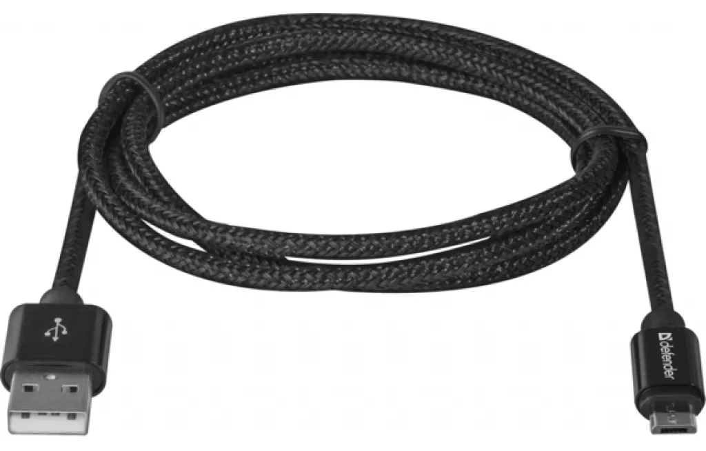 Кабель Defender USB08-03T PRO USB-A - micro USB 10.5w 1м cable Black (87474) - фото 2