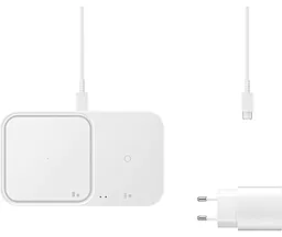Беспроводная док-станция Samsung 15w 2-in-1 wireless charger + adapter 25w white (EP-P5400TWEGEU) - фото Беспроводная док-станция Samsung 15w 2-in-1 wireless charger + adapter 25w white (EP-P5400TWEGEU)