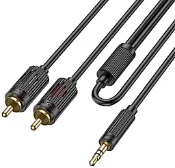 Аудио кабель Hoco UPA28 AUX mini Jack 3.5mm - 2xRCA M/M cable 1.5 м black - фото Аудио кабель Hoco UPA28 AUX mini Jack 3.5mm - 2xRCA M/M cable 1.5 м black