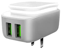 Зарядное устройство - ночная лампа LDNIO LED Touch + micro USB Cable White (A2205) - миниатюра 3