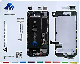 Магнитный мат MECHANIC для раскладки винтов и запчастей при разборке Apple iPhone 7
