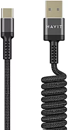 Кабель Havit HV-CB6252 USB-A - Type-C 12w 2.4a 1.5м cable Black - фото Кабель Havit HV-CB6252 USB-A - Type-C 12w 2.4a 1.5м cable Black