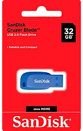 Флешка SanDisk 32 GB Cruzer Blade USB 2.0 Electric Blue (SDCZ50C-032G-B35BE) - миниатюра 3