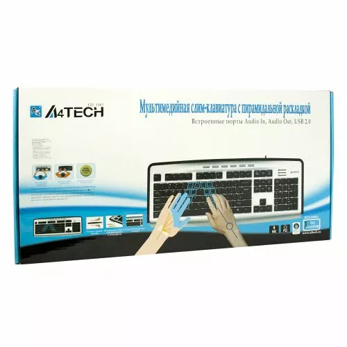 Клавиатура A4Tech PS/2 (KLS-23MU) Silver/ Black - фото 4