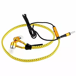 Наушники Metal Zipper Z-03 + mic zipper with light наушники вакуумные светящиеся Yellow - миниатюра 2