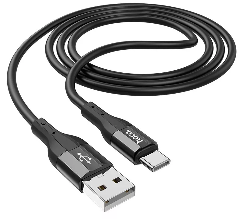 Кабель USB Hoco X72 Creator USB Type-C Silicone Charging Data Cable Black - фото 2