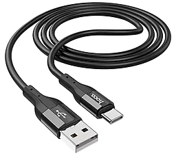 USB Кабель Hoco X72 Creator USB Type-C Silicone Charging Data Cable Black - мініатюра 2