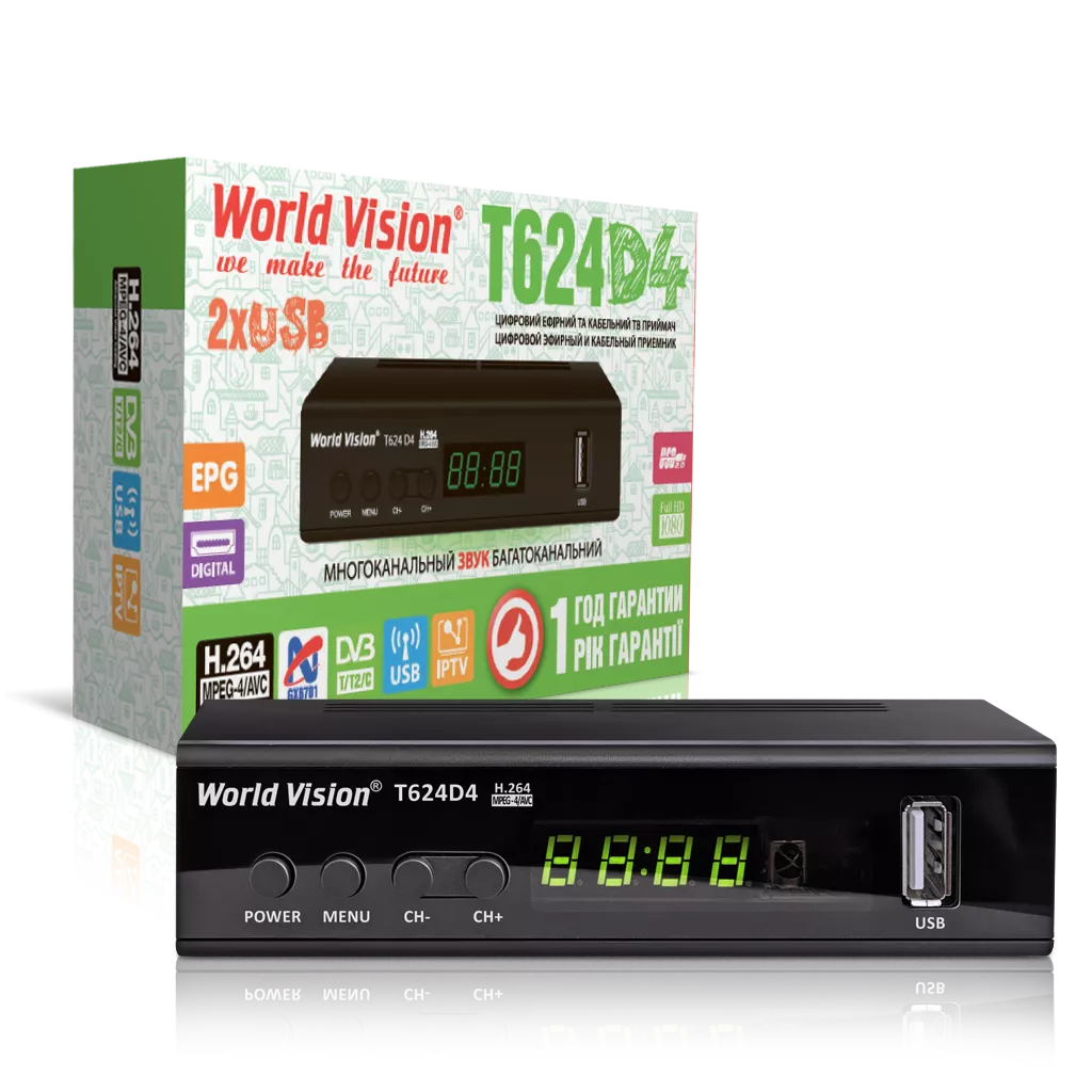 Цифровой тюнер Т2 World Vision T624D4 - фото 3