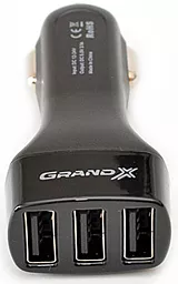 Автомобільний зарядний пристрій Grand-X 15.5w 3xUSB-A ports car charger black (CH-33)