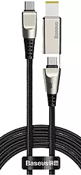 Кабель USB PD Baseus Flash 2-in-1 20V 5A 2M USB Type-C - Type-C/Square pin Cable Black (CA1T2-B01)