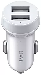Автомобільний зарядний пристрій Havit HV-CC2008 12W 3.1A 2xUSB-A White - мініатюра 2