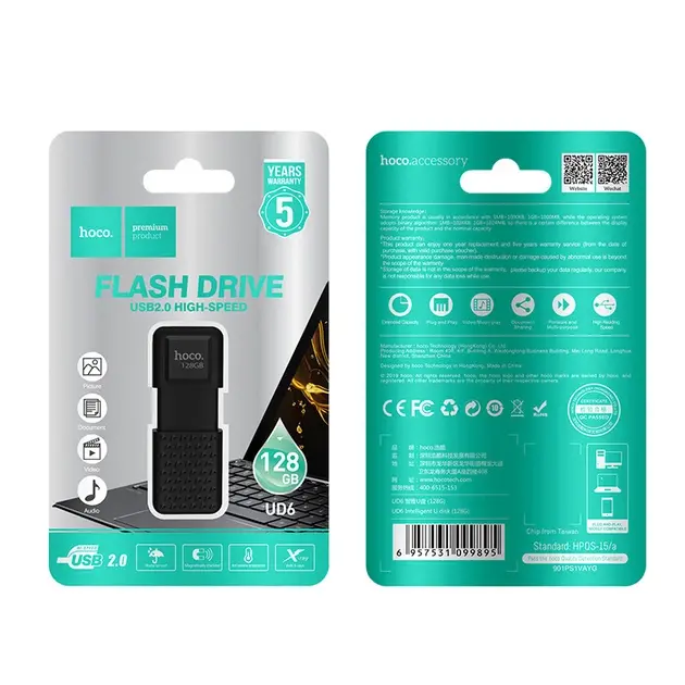 Флешка Hoco UD6 Intelligent U disk 128Gb  matte black - фото 2