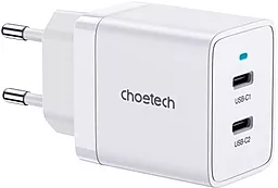 Сетевое зарядное устройство Choetech 40w PPS PD 2xUSB-C ports fast charger white (Q5006-EU-WH) - фото Сетевое зарядное устройство Choetech 40w PPS PD 2xUSB-C ports fast charger white (Q5006-EU-WH)