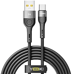 Кабель Yoki YK-EX11 EXTRA USB-A - Type-C 15w 3a 2м cable Black - фото Кабель Yoki YK-EX11 EXTRA USB-A - Type-C 15w 3a 2м cable Black