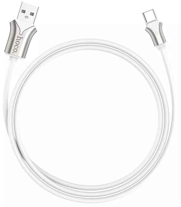 Кабель Hoco U67 Soft Silicone USB-A - Type-C 12w 2.4a 1.2м cable White - фото 3