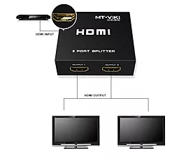 Видео сплиттер MT-VIKI HDMI 1x2 v1.4 4k 30hz Black - миниатюра 3