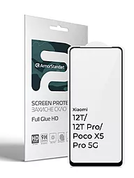 Защитное стекло ArmorStandart Full Glue HD для Xiaomi 12T / 12T Pro / Poco X5 Pro 5G Black (ARM64777)