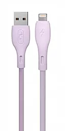 Кабель SkyDolphin S22L Soft Silicone USB-A - Lightning 12w 2.4a 1м cable Violet - фото Кабель SkyDolphin S22L Soft Silicone USB-A - Lightning 12w 2.4a 1м cable Violet