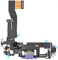 Нижній шлейф Apple iPhone 12 / iPhone 12 Pro з роз'ємом зарядки, з мікрофоном, Original - знятий з телефону Purple